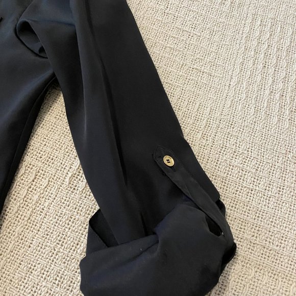 Michael Kors Black Zippered Pocket Blouse Medium - Picture 5 of 9